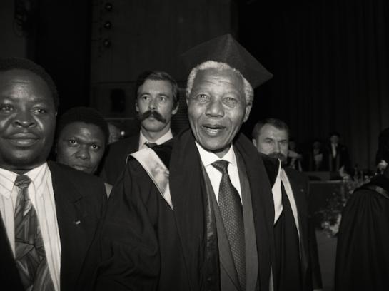 Portret van Nelson Mandela door Hilde Braet, 1993