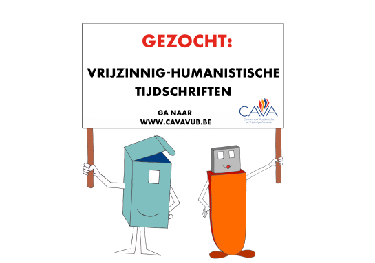 Visual voor een oproep om vrijzinnig-humanistische tijdschriften te schenken aan CAVA